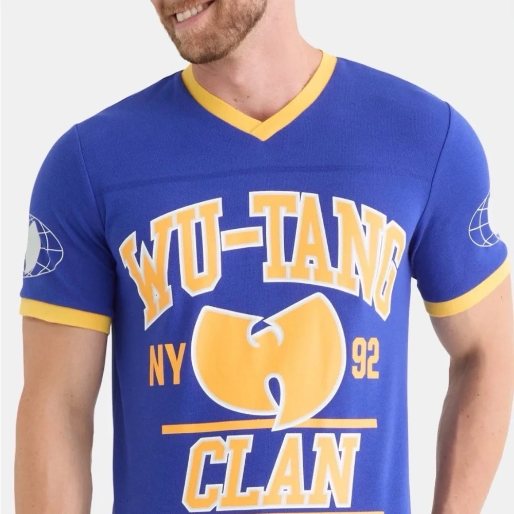 Wu-Tang Clan Staten Island 92 C.R.E.A.M Jersey Tee Blue Yellow Men’s M (NWT) - Picture 4 of 5